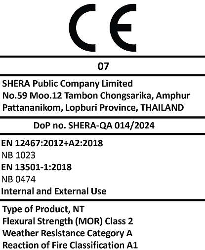 SHERA fibre cement building materials CE Mark